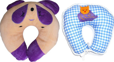 

EasyShop U shape 1 is Cotton and 1 is Valvet_Cartoon Neck Support baby Pillow for Children,made with best quality fabric with good looking_Pack of 2, Neck Pillow(PURPEL, BLUE), Blue;purpel