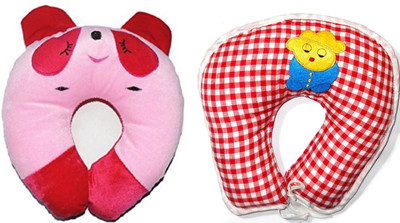 

EasyShop U shape 1 is Cotton and 1 is Valvet_Cartoon Neck Support baby Pillow for Children,made with best quality fabric with good looking_Pack of 2, Neck Pillow(Pink, RED), Red;pink