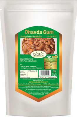 

biotic Dhavada Gum | Anogeissus Latifolia | Axlewood | Dhau | Dhawa | Dhaora - 200 g Dried Gum(200 g, Pouch)
