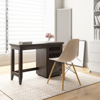 Flipkart Perfect Homes PureWood Sheesham Study Table(Free Standing, Finish Color - Walnut)