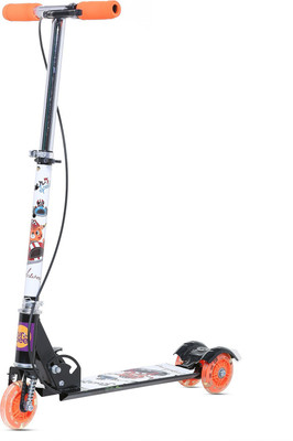 

Baybee Funbee Thunder Skate Scooter for Kids 2 Wheel Lean to Steer 3 Adjustable Height with Suspension | 7 LED Flashing Light up wheels with 35 Kg Weight Capacity Thunder Scooter(Orange, Multicolor)