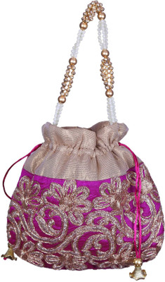 

Mahadev Exports Pink Potli with handle Potli(Pink)