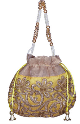 

Mahadev Exports Yellow Potli with handle Potli(Yellow)