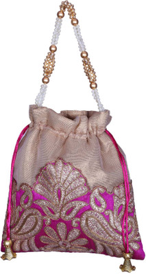 Mahadev Exports Pink Potli with handle Potli(Pink)
