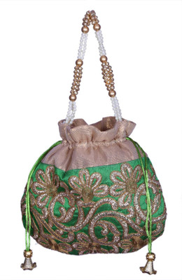 

Mahadev Exports Green Potli with handle Potli(Green)