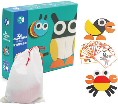 

Emob Wooden 29 PCS Animal Shape Blocks Learning Puzzle Game with 20 Pattern Cards(29 Pieces)