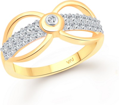 VIGHNAHARTA Bridal Designer Band Alloy, Brass Cubic Zirconia, Crystal Gold Plated Ring
