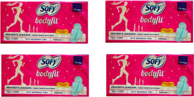 

Sofy Bodyfit Regular Pad 4 Packs of 16 Piece in Each Pack Sanitary Pad(Pack of 64)