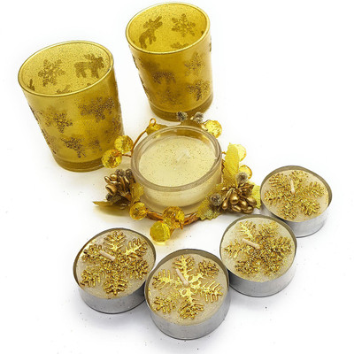 

Danadipa Wedding Collection 3 Votive Candles 4 Tealight Candle - Gold Color(70 g)
