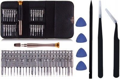 PagKis 25 in 1 Mobile, Laptop Repair Tools with 2 ESD Safe Tweezers, 1 ESD Safe Spudger and 4 Triangular Openers for iPhone, MacBook, Gadgets and small electronic devices Precision Screwdriver Set(Pack of 32)