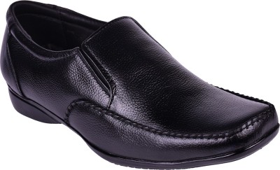 somugi Genuine Leather Black Formal Slip on Shoes Slip On For Men(Black)