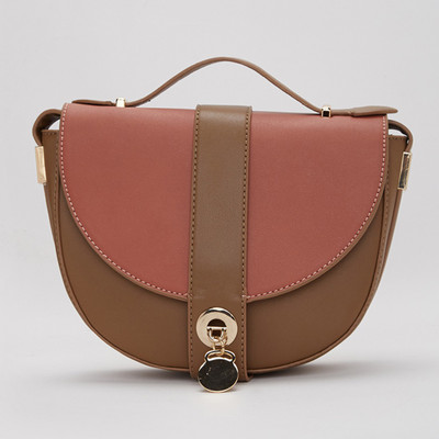 

Chemistry Women Casual Brown PU Sling Bag
