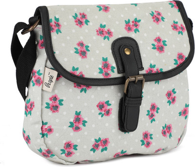 

People Women Casual Grey Canvas Sling Bag