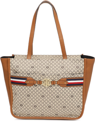 

Tommy Hilfiger Women Casual Tan Polyester Tote