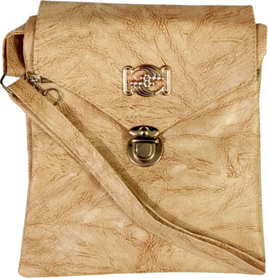 

Amazeballs Girls Casual Beige Leatherette Sling Bag
