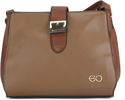 

E2O Women Casual Brown PU Sling Bag