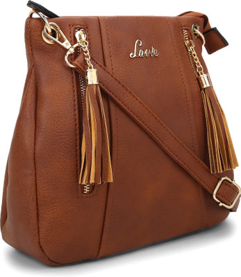 

Lavie Women Casual Brown PU Sling Bag