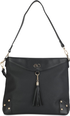 

E2O Women Casual Black PU Sling Bag