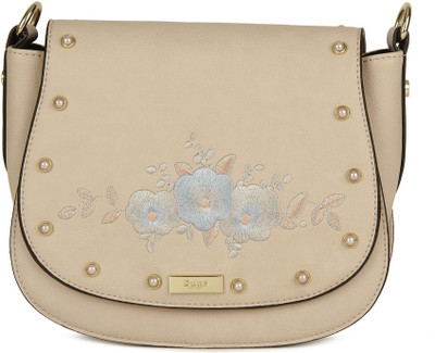 

Dune London Women Evening/Party Beige Genuine Leather Sling Bag