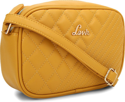 

Lavie Women Casual Yellow PU Sling Bag