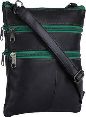 

K London Women Casual Black Genuine Leather Sling Bag