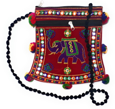 

Unique Fashion Women Evening/Party, Casual, Formal Red, Multicolor Velvet Sling Bag, Multicolor;red