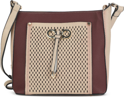 

E2O Women Casual Brown, Maroon PU Sling Bag
