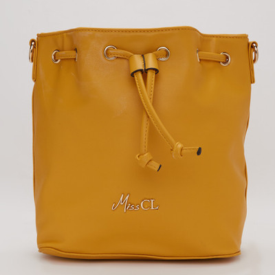 

Miss CL Women Casual Yellow Leatherette Sling Bag
