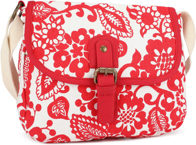 

People Women Casual Red, White Canvas Sling Bag