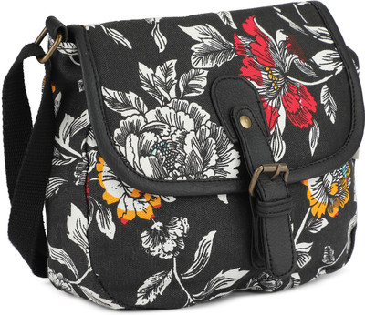 

People Women Casual Black Canvas Sling Bag