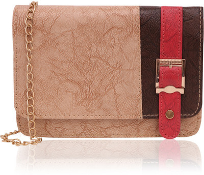 

MINAAR Women Evening/Party, Casual Beige Leatherette, PU Sling Bag