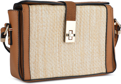 

Accessorize Women Casual Brown, Beige PU Sling Bag, Beige;brown