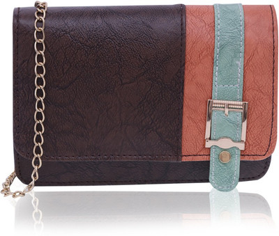 

MINAAR Women Evening/Party, Casual Brown Leatherette, PU Sling Bag