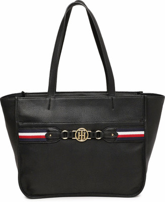 

Tommy Hilfiger Women Casual Black PU Tote