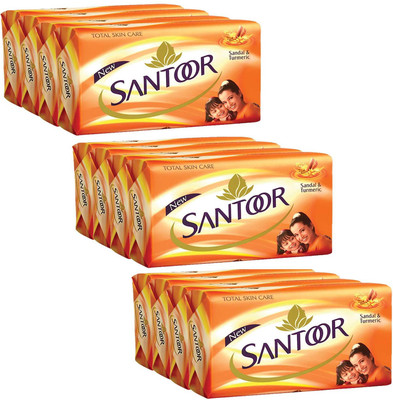 

SANTOOR Soap Sandal & Turmeric 125g x 12(1500 g, Pack of 12)
