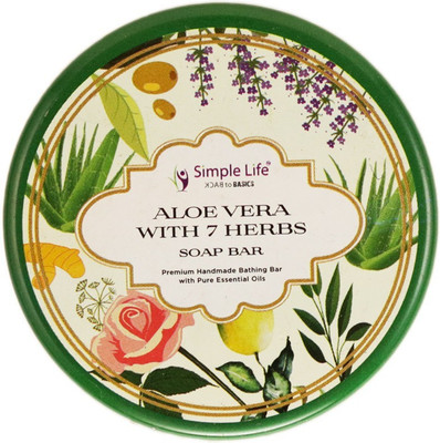 

Simple Life ALOE VERA WITH 7 HERBS Handmade Soap Bar(125 g)