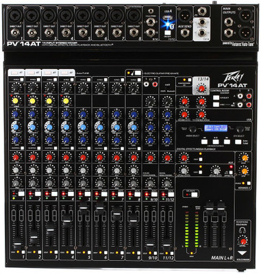 

Peavey Live Audio Mixer 14 Channel Compact Analog Mixing Console with Antares Auto-Tune pitch correction Bluetooth Analog Sound Mixer