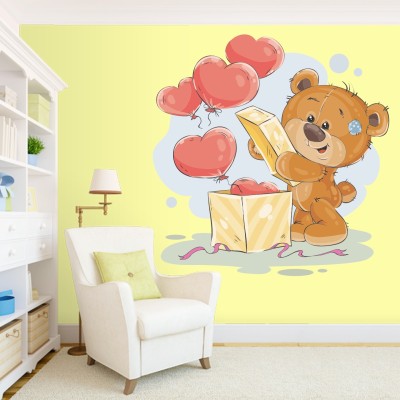 StickMe 100 cm Teddy Bear Wall Sticker - SM 002 Self Adhesive Sticker(Pack of 1)