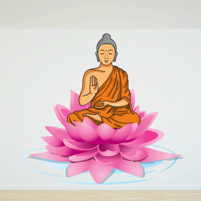 StickMe 100 cm Buddha Wall Sticker - SM 020 Self Adhesive Sticker(Pack of 1)