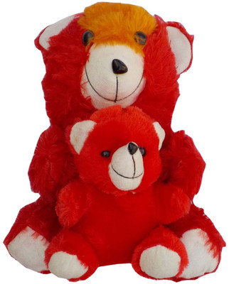 

andy gifts SOFT RED TEDDY BEAR WITH BABY - 30 cm(Red)