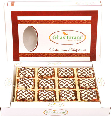 

Ghasitaram Gifts Sweets-Anjeer Chocolate Bites in White Box(300 g, Box)