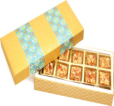 Ghasitaram Gifts Sweets-3 Part 10 Print Pcs Roasted Almond Bites Box(200 g, Box)