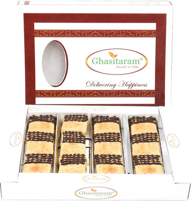 

Ghasitaram Gifts Sweets-Baked Almond Chocolate Biscuits 400 gms(400 g, Box)