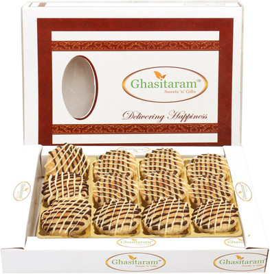 

Ghasitaram Gifts Sweets-Baked Almond Anjeer Chocolate Biscuits in White Box(300 g, Box)