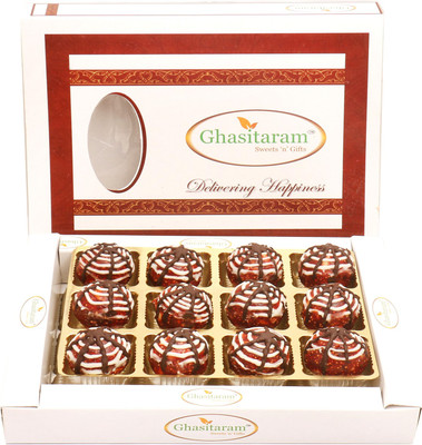

Ghasitaram Gifts Sweets-Anjeer Chocolate Laddoo in White Box(350 g, Box)