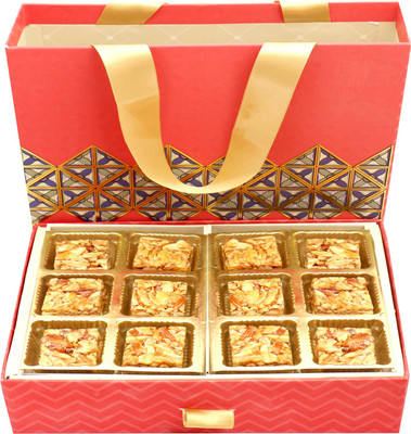 

Ghasitaram Gifts Sweets-2 Part 12 Pcs Roasted Almond Bites Bag Box(240 g, Box)