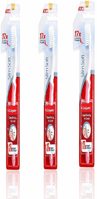 

Colgate Slim Soft 17x Slimmer Tip Bristles Tooth Brush Soft Brush Soft Toothbrush(Pack of 3)