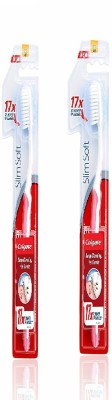 

Colgate Slim Soft 17x Slimmer Tip Bristles Tooth Brush Soft Brush-2pcs Soft Toothbrush(Pack of 2)