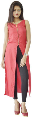 Rajkumari Casual Sleeveless Solid Women Red Top