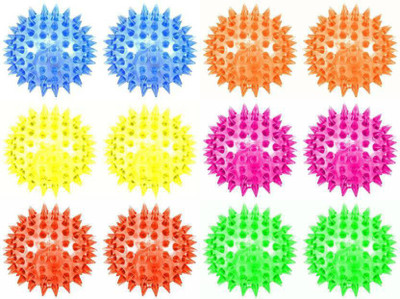 

skyler 2 X Spike ball Led Disco Dance Dancing with Flashing Light - 5 cm Toy Accessory(soft ball Multicolor)